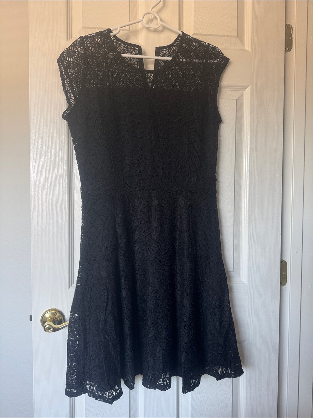 NY Collection Black Lace Midi Dress